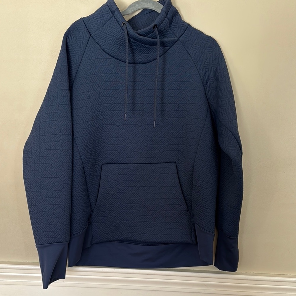 Athleta Navy Blue Quilted Hoodie L